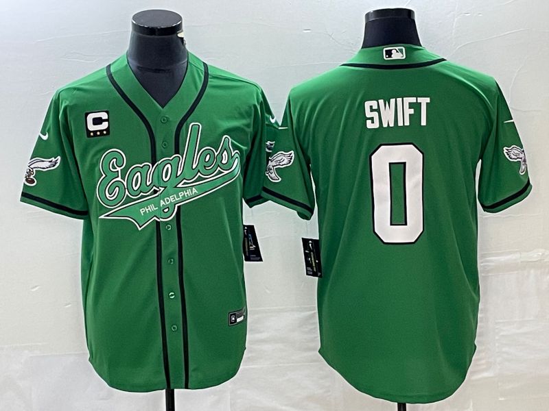 Men Philadelphia Eagles #0 Swift Green Co Branding Game NFL Jersey style 2->dallas cowboys->NFL Jersey